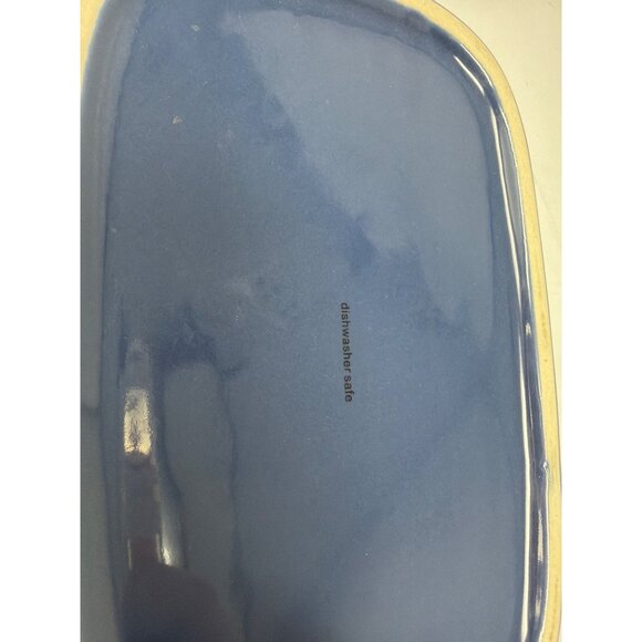 Whale Shaped Ceramic Butter Dish w Lid Deep Blue Modern Coastal Kitchen Decor - Picture 6 of 7